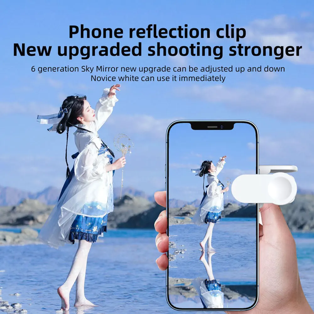 Kit clip di riflessione per specchio per fotocamera smartphone per tutti i modelli di telefoni Strumento perfetto per fotografi