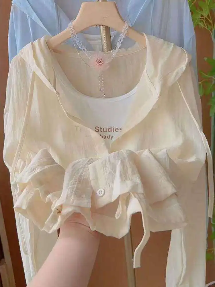 

Women's Loose Lightweight Summer Shirt Casual Daily Versatile Commute Breathable Sun Protection Open Cardigan Fashionable 2026