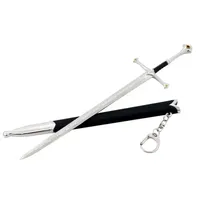 18-22cm Lord of F Rings Medieval Weapon Glamdring Aragorn Narthil Sword Metal Katana Samurai Sword Keychain Ornaments Gifts Toy