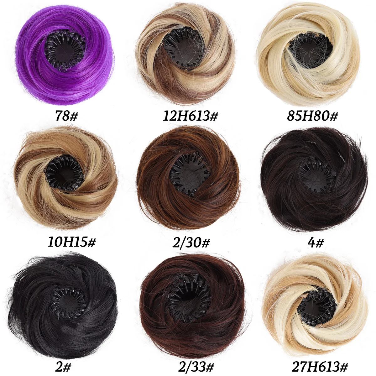 Synthetic wig bird's Nest ball head retractable and retractable fluffy wig ring lazy wig bag hairpin cute flower bud head flower
