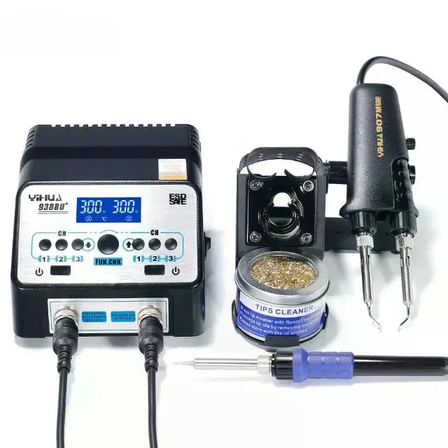 938BD+ Upgrade Version 2in1 SMD Hot Tweezers Soldering Iron Station