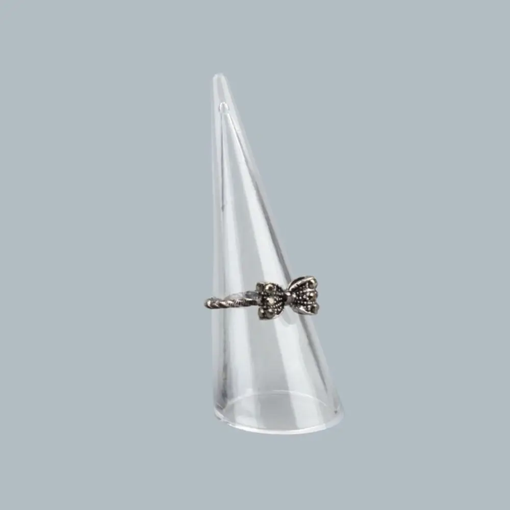 New Clear Conical Ring Holder Plastic Portable Hollow Ring Display Rack Acrylic Jewelry Storage Ring Display Stand