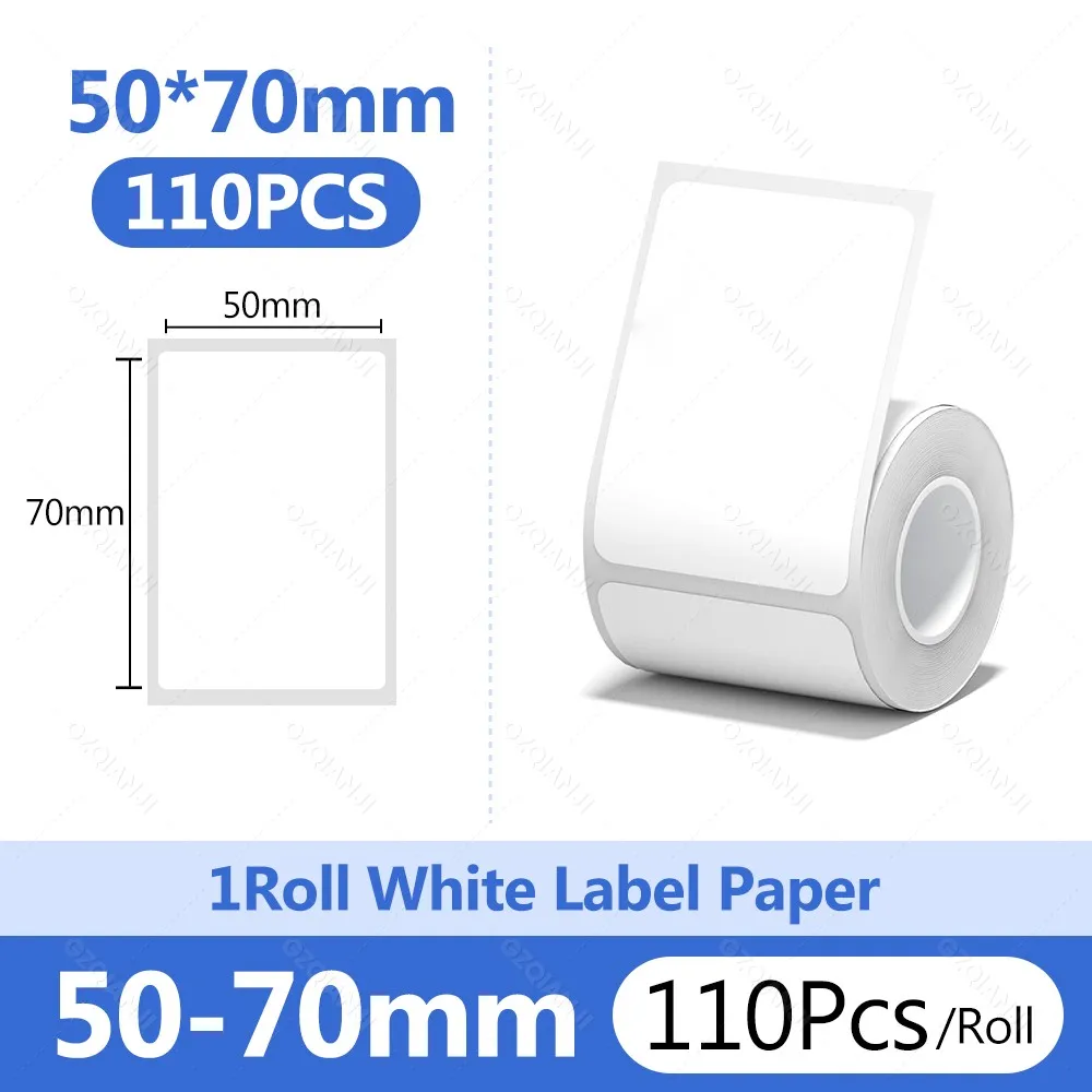 Niimbot 1 Rolle B1 weißes Aufkleberpapier, wasserfest, selbstklebendes Etikett, weiß, Anti-Öl, für tragbares Mini-Thermodruckerband B1 B21