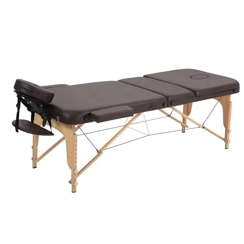 

Factory direct sales hot-selling three-section wooden folding massage bed available color size living room school hotel