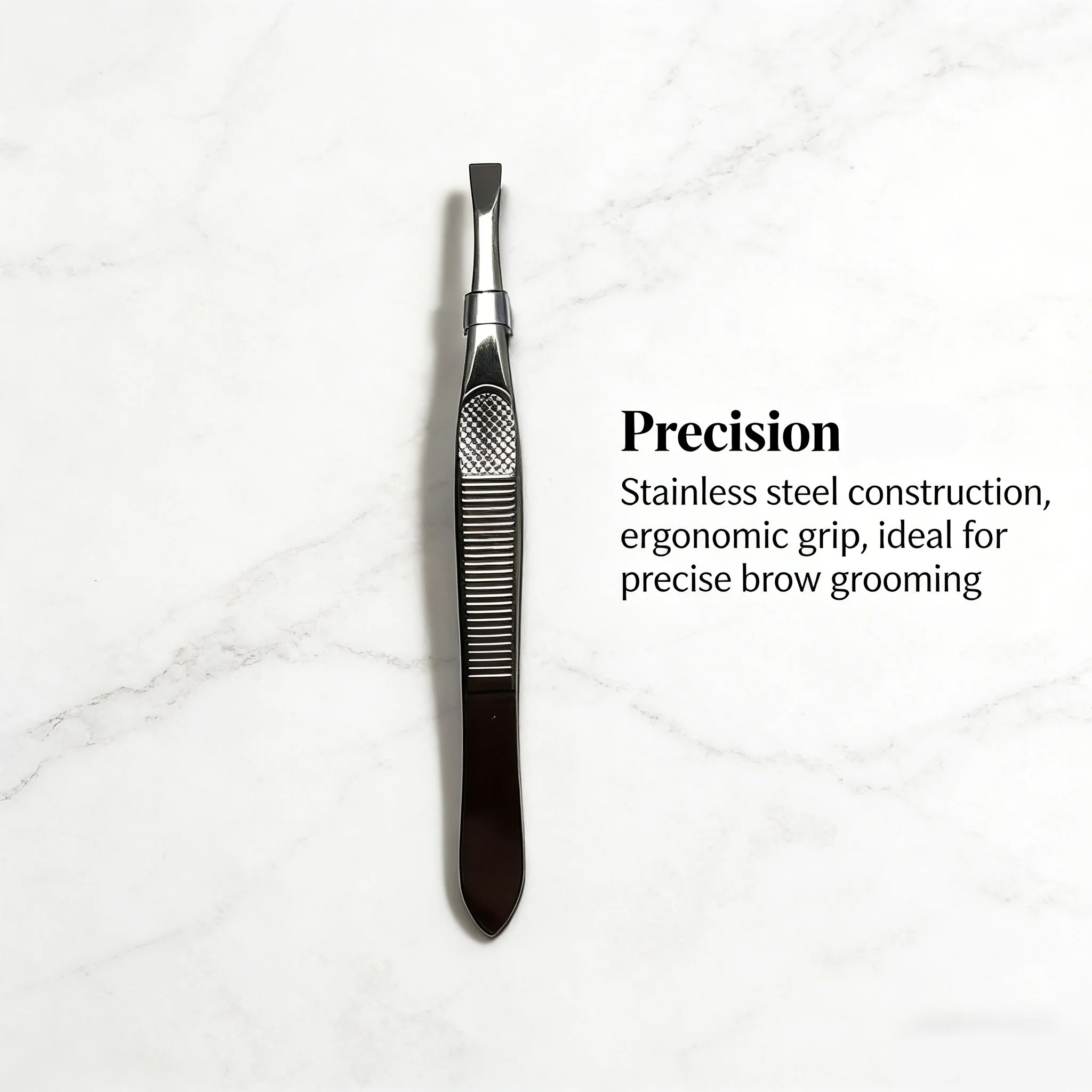 1 piece of silver, flat-top precision brow clip, stainless steel, durable hair removal tweezers, smooth clip with tight bite.