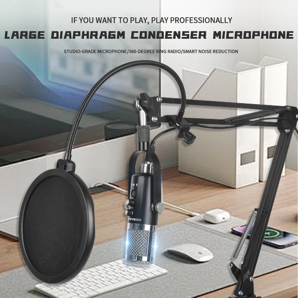 Gooermi BM800S Hot Sale High Quality Wired Metal Condenser Microphone Set For Karaoke Podcast Recording Live Game