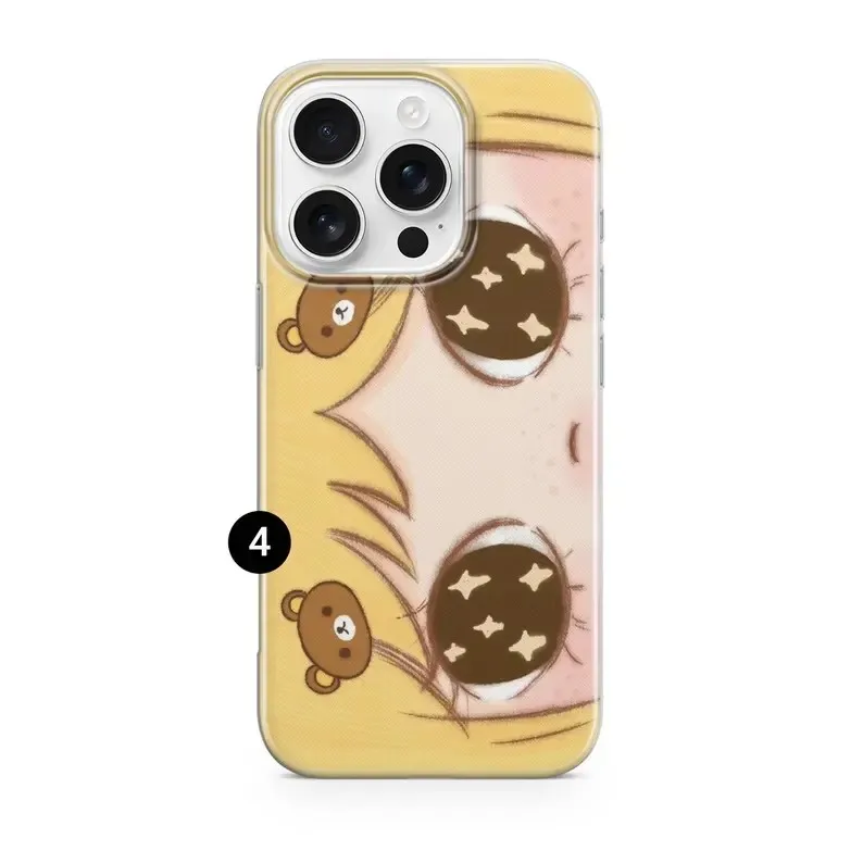 Funda con textura de pluma para iPhone 17e 17 16e 16 15 14 13 12 11 Pro Max Xs XR XSMax Air Plus, diseño de chica de ojos grandes 6