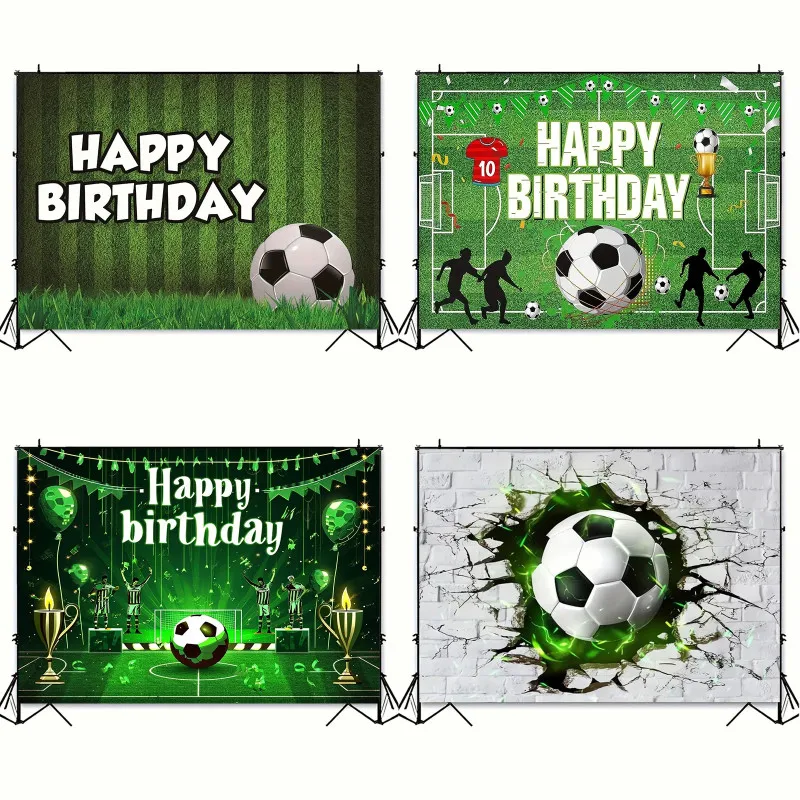 Boy Birthday Football Field Sports Poster Baby Party Decoration Banner Football Background Soccer Trophy Photo Exhibition Backgr