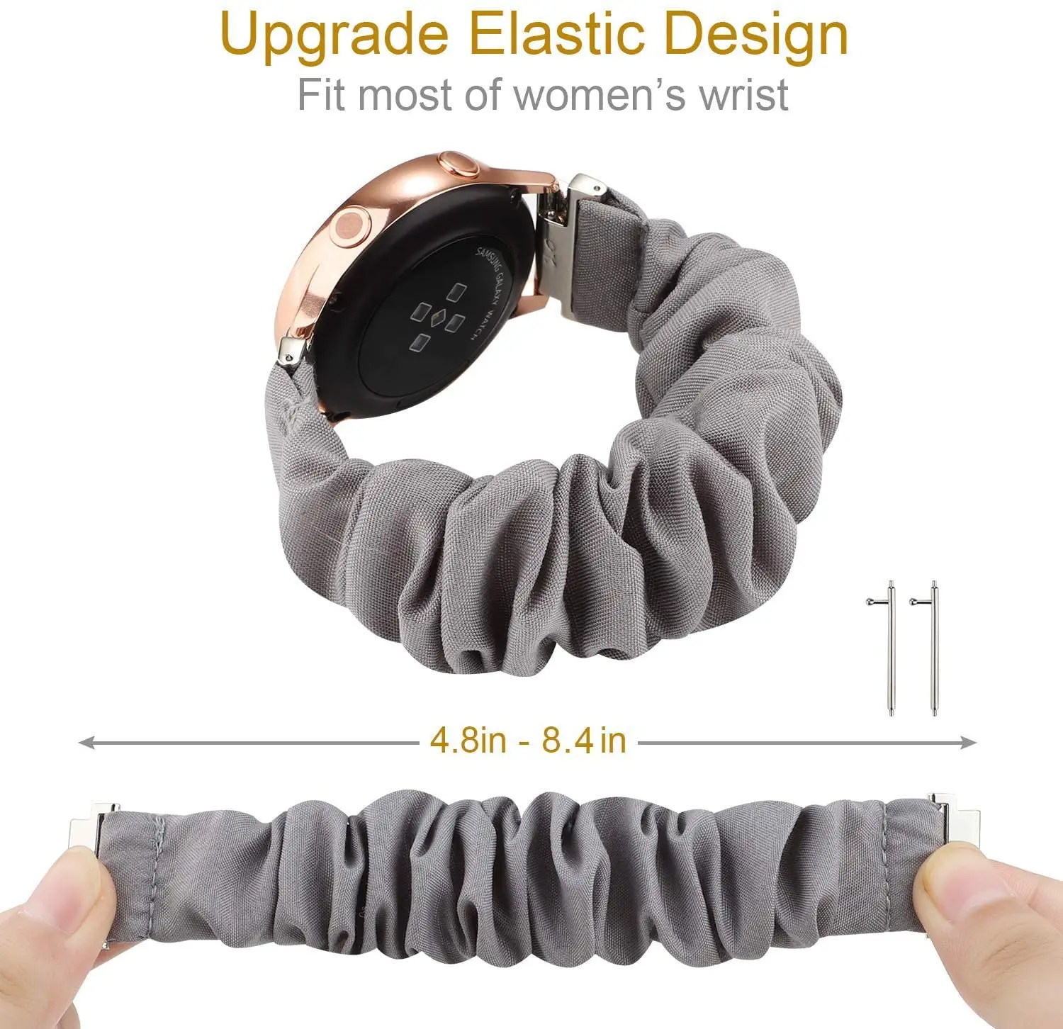 20mm 22mm エラスティックウォッチストラップ Samsung Galaxy Watch active 2 46mm 42mm huawei watch GT 2 ストラップ gear s3 frontier Amazfit Bip対応