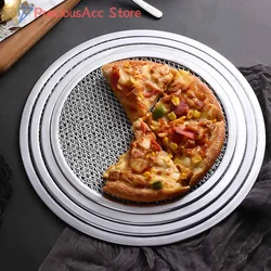 8-13Inch Reusable Non Stick Pizza Screen Pan Seamless Aluminum Alloy Net Bakeware Kitchen Tools Round Pancake Pizza Pastry Tray