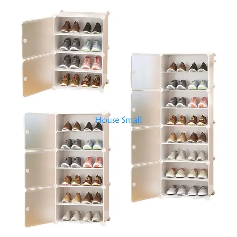 

4/6/8 Layers Shoe Rack Cabinet Storage DIY Assembly Shelf Closet Dustproof Simple Shoes 203F