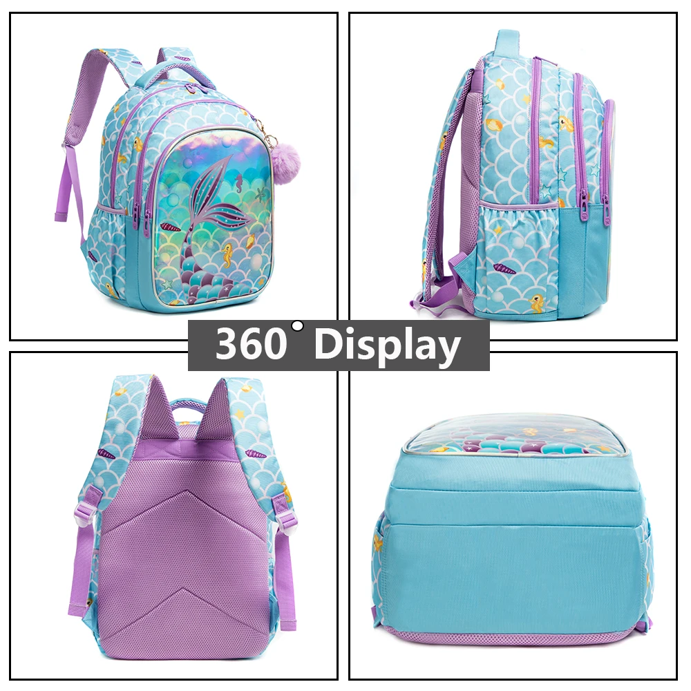 3pcs Backpacks for School Teenagers Girls School Bags for Girls Bag Set Backpack Women School Bags Mermaid Cartoon Bag Kids