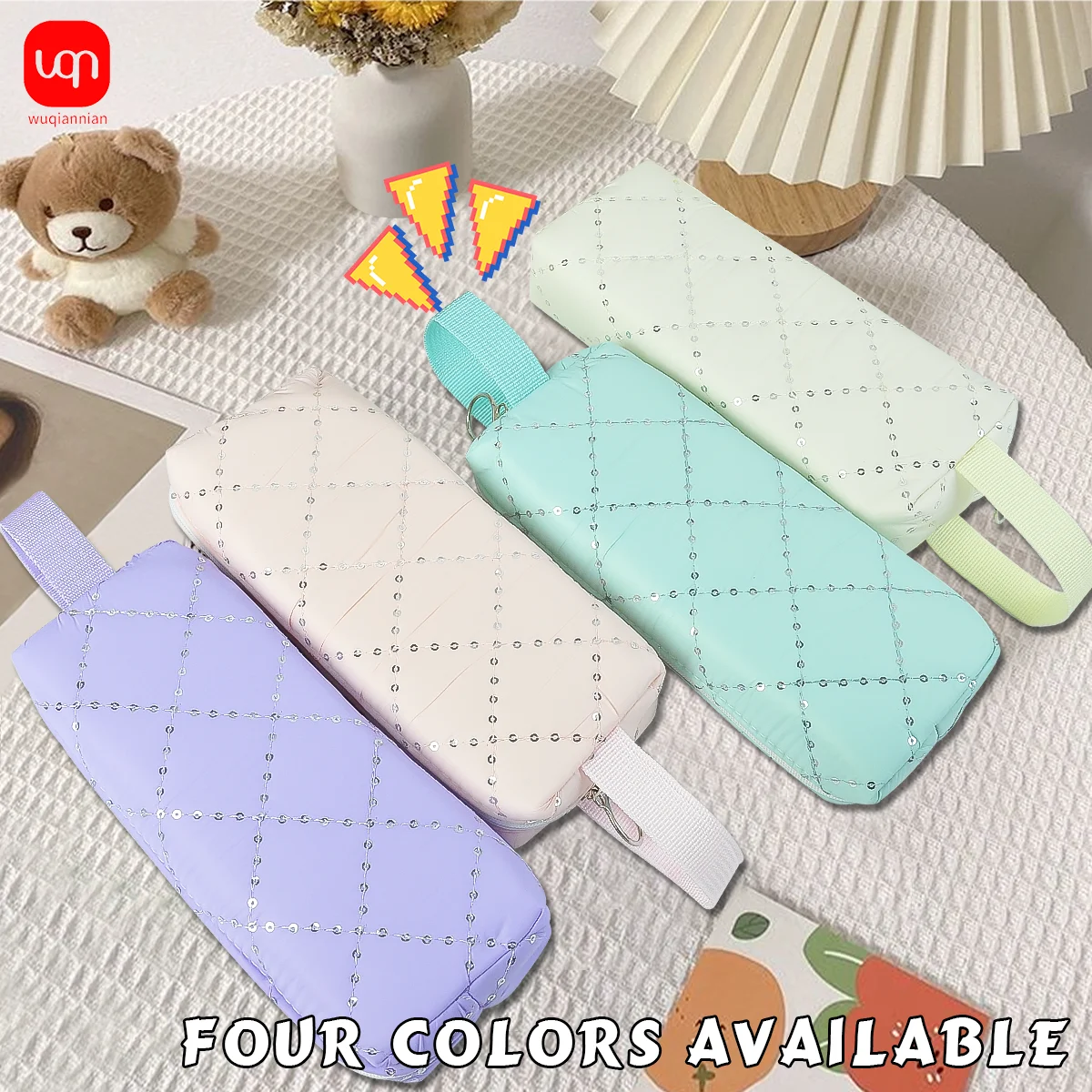 

WQN 1pc 4 Colors Can Be Selected, Macaron Color Portable Stationery Bag Appearance Design Beautiful Smooth Zipper No Holding La