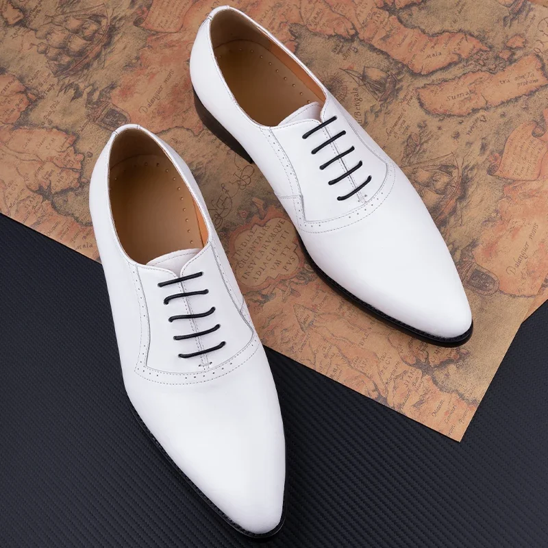 Oxford Brogue Formal Dress Fashion Men Shoes Handmade Genuine Leather Man Business Shoes Best Designer Original Leather Shoes