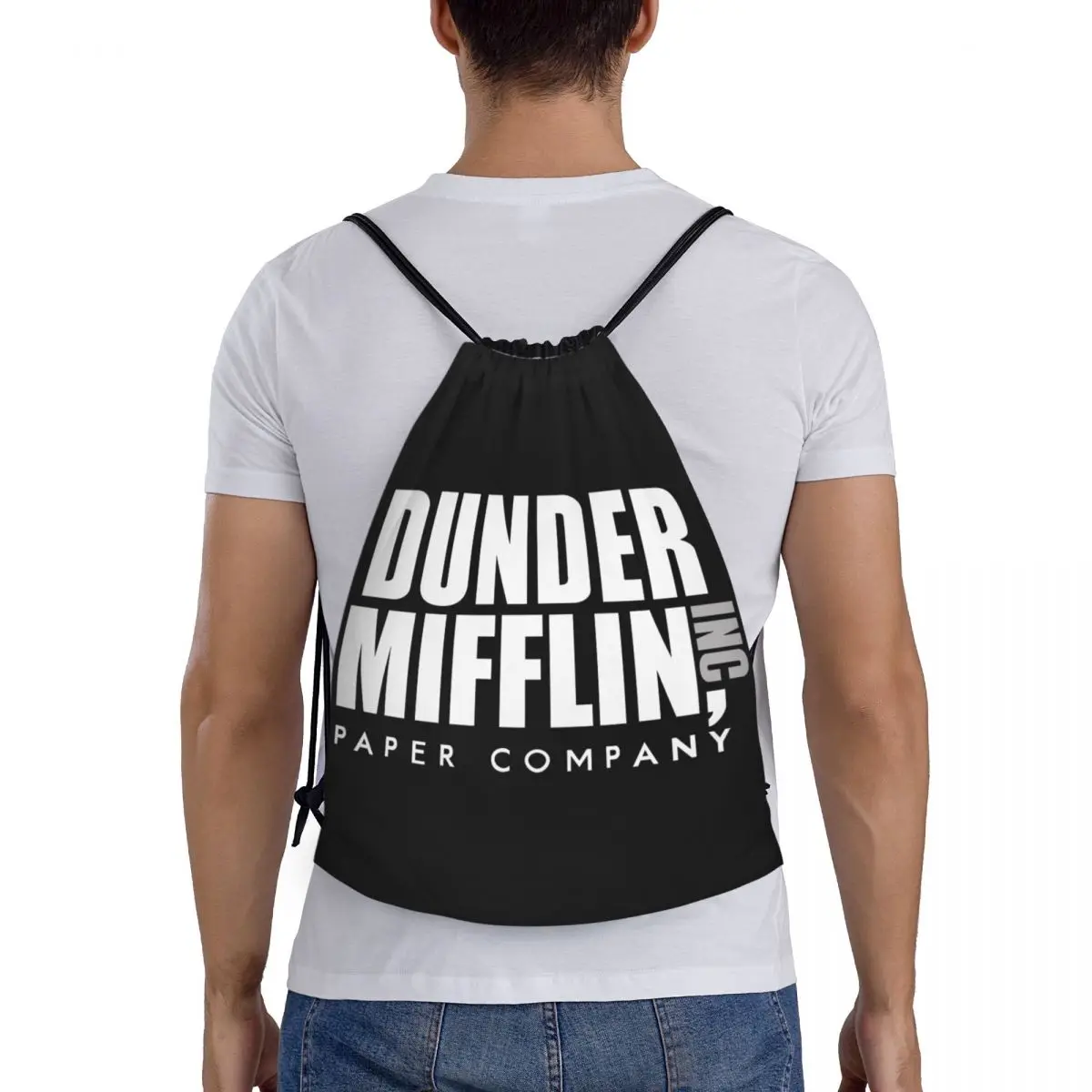 Mochila com cordão para esportes, Saco de ginástica para mulheres e homens, Office TV Show, Dunder Mifflin Paper Company, Mochila de treinamento