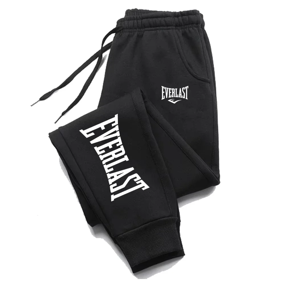 EVERLAST Winter Men Women Jogging Sweatpants Running Trousers Fleece Streetwear Sport Oversized Jogger Sweat Pants 2025 Clothing