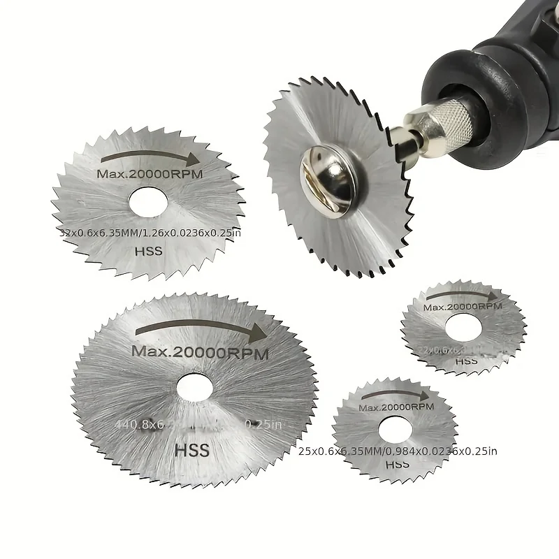 6pcs Mini Circular Saw Blade Hss Cutting Disc Rotating Drilling Tool Accessories For Wood Plastic And Aluminum