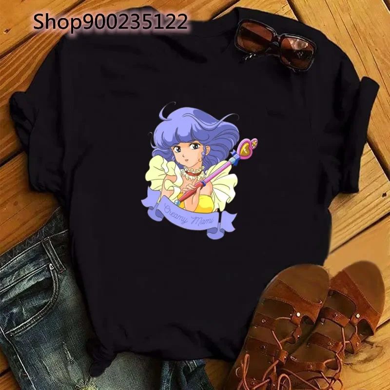 Kawaii Magic Angel T Shirt Women Printing Creamy Mami Tshirts Girls Casual Cartoon Graphic Summer Tees Tops Korea Clothing