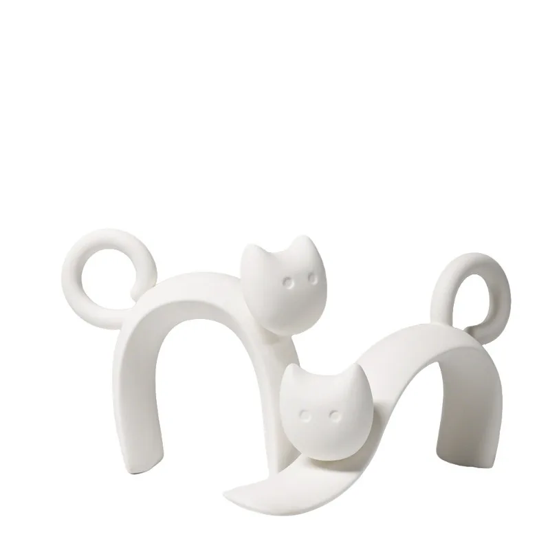 

Simple wind kitten animal living room TV cabinet entrance small ornament