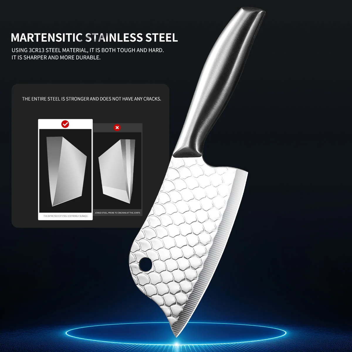 Stainless steel kitchen knife, all-steel one-piece forged fruit knife, dedicated for cutting meat and vegetables in the kitchen