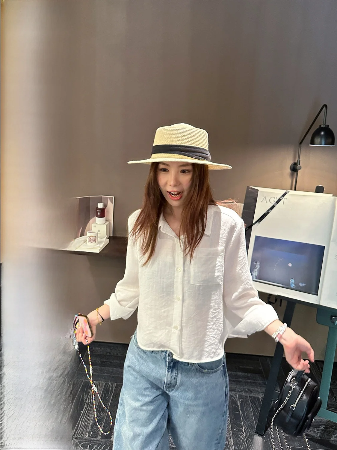 

Летняя тонкая блузка D YANGJUN с квадратным вырезом, белая, с защитой от солнца, свободного кроя, с длинными рукавами