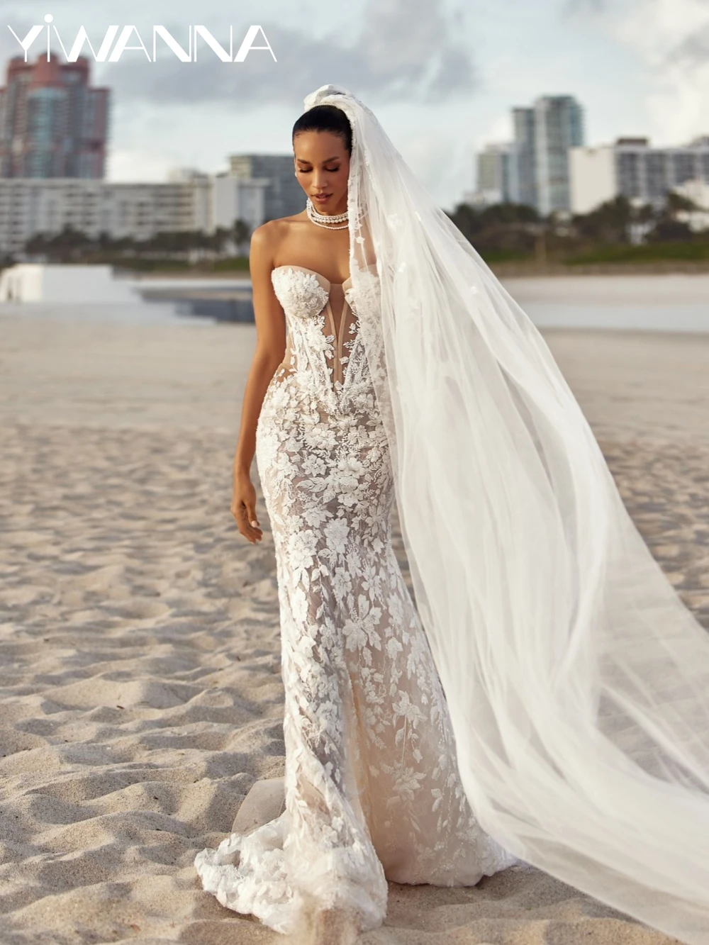 

Sparkling Beaded Lace Appliques Wedding Dress Charming Sweetheart Neck Bridal Gown Customized Dreamy Mermaid Dresses For Bride