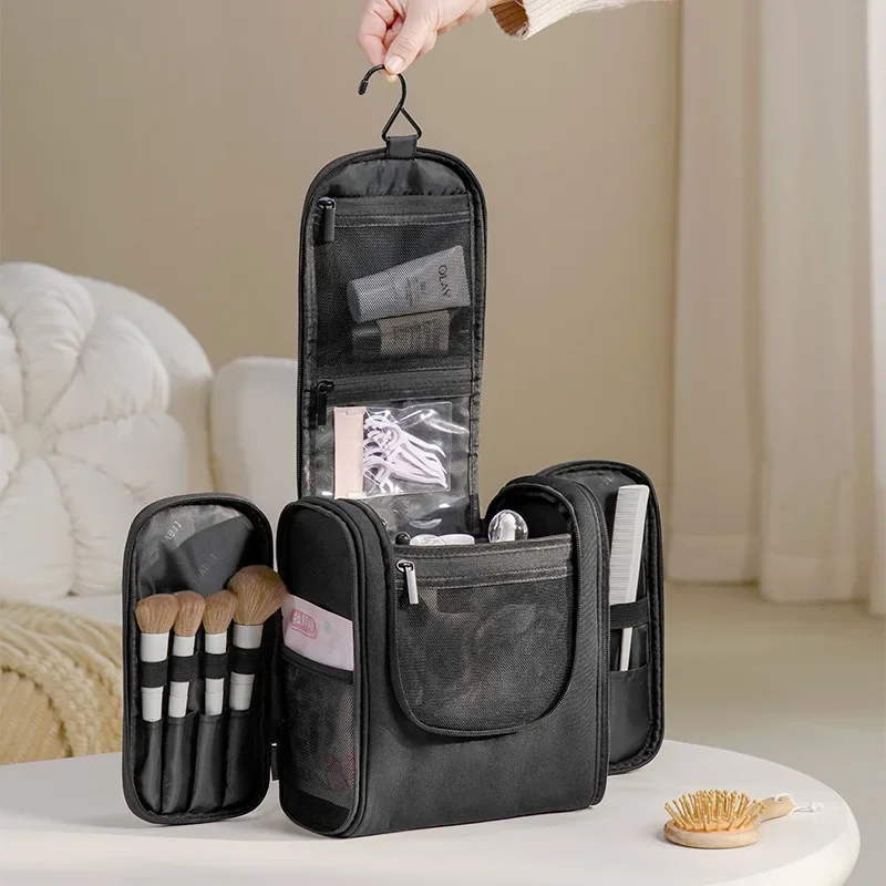 Multifunctional Double-open Toiletry Travel Storage Bag with Portable Hook Waterproof and Thickened Large Capacity Handbag