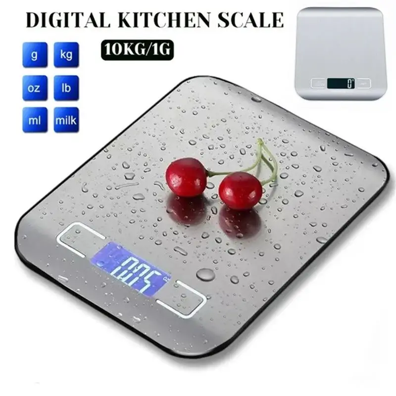 Mini Kitchen Scales 10KG 1G Stainless Steel Weighing For Food Diet Postal Balance Measuring LCD Precision Electronic