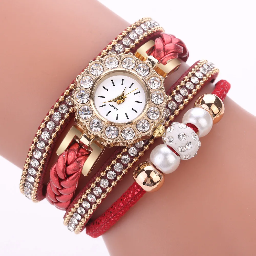 Women Fashion Watches Trend Vintage Weave Wrap Bracelet Quartz Wrist Watch Daily Date Clothing Matching Exquisite Watches