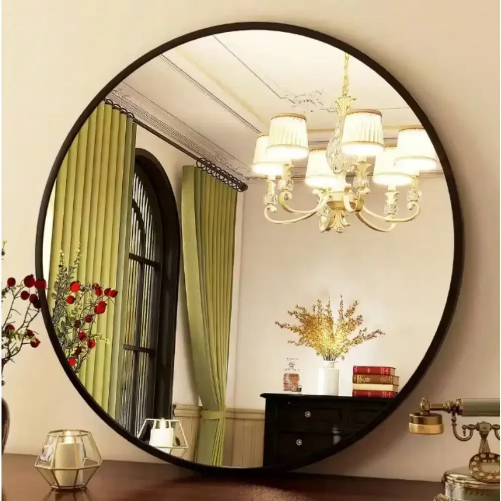 Espejo con marco de aleación de aluminio cepillado, decoración moderna, espejo de pared, entrada, tocador de dormitorio, sala de estar, decoración de pasillo