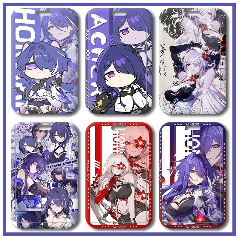 Hot Lolita Honkai: Star Rail Acheron Protector Anime Cover Meal Badge ID Card Holder Student Ferrule