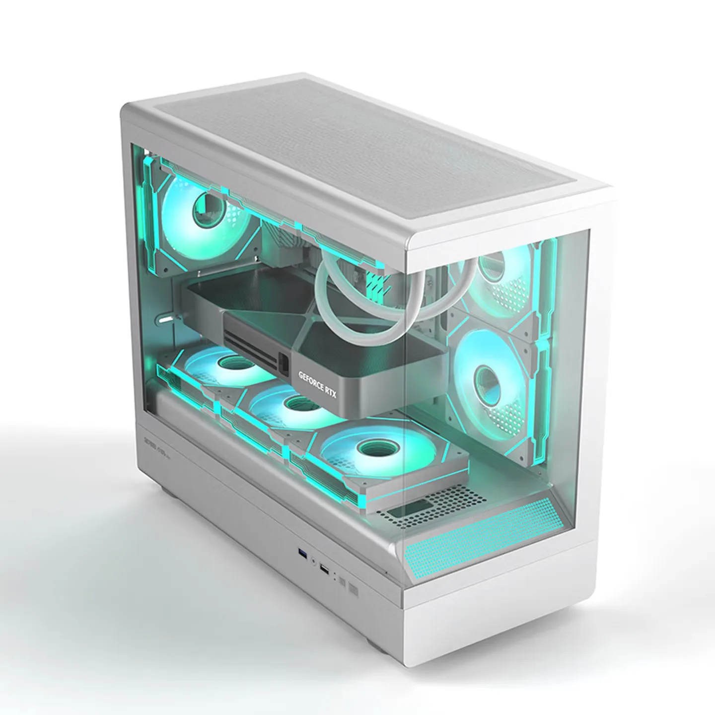 Golden Field XiaoYu LITE Computer Case Sea-View Room Column-Free Design 360-Degree Water Cooling Compatible with MATX/ITX Mother