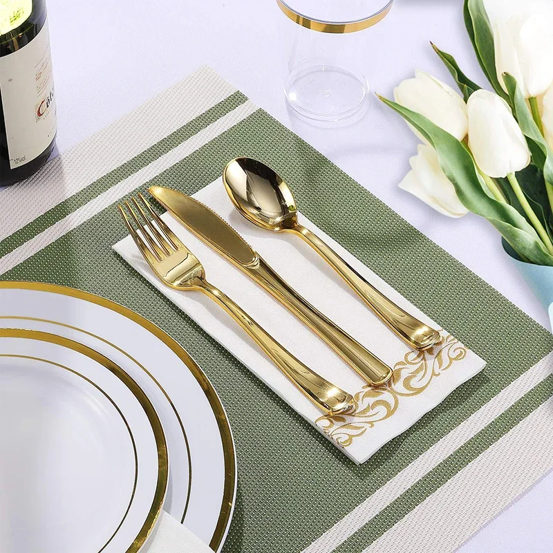 50 sztuk jednorazowe ręczniki do rąk serwetka stołowa papierowa elegancka chusteczka świąteczne przyjęcie urodzinowe serwetka ślubna serwetka deco mariage — zdjęcie 6