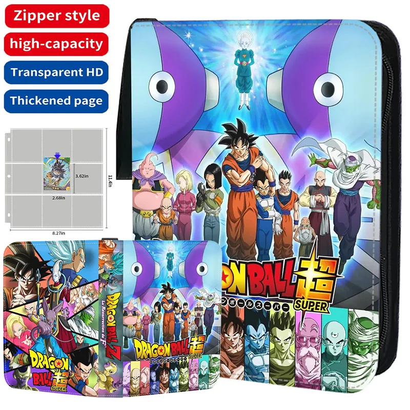 

Dragon Ball Card Binder Book 9 Pocket Trading Card Holder Anime Card Binder with 50 inner Pages Zipper Hold Up to 900 Cards