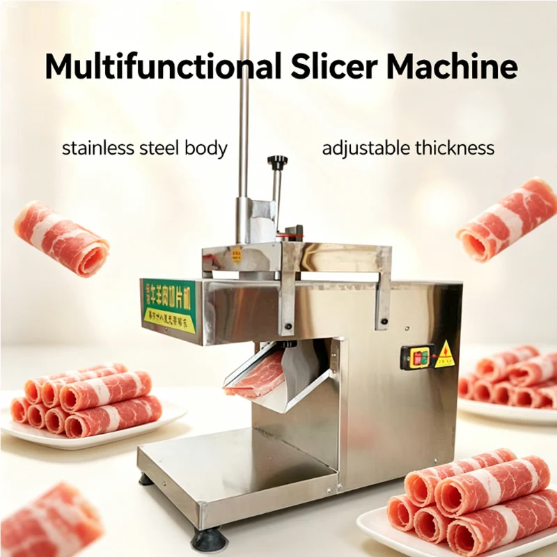 

Automatic Meat Slicer Consumer And Commercial Multifunctional Fresh Meat Dicing Machine Household Lamb Roll Slicer 220V