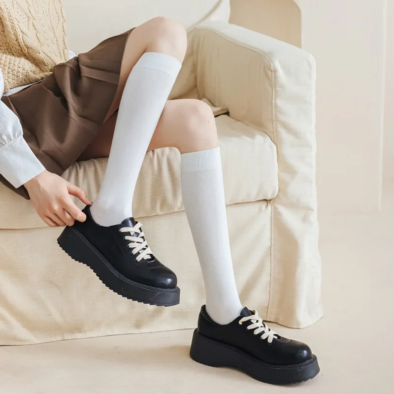 Girls Cotton Long Socks Women Stockings Spring Autumn Thigh High Stockings Ladies Stockings Fashion School Uniform Socks