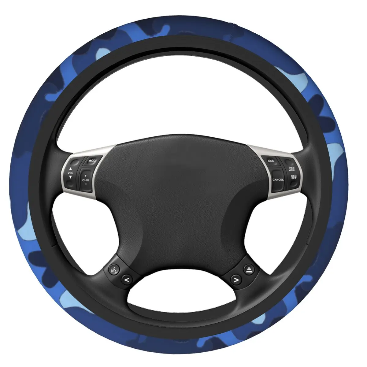 38cm Car Steering Wheel Covers Dark Blue Army Camouflage Elastic Braid On The Steering Wheel Cover Fashion Car Accessories