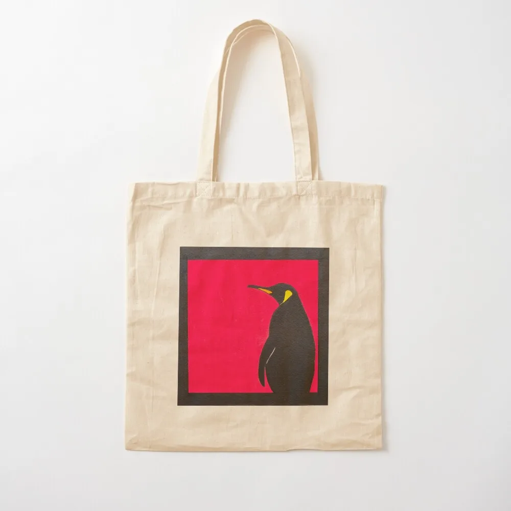 Emporer penguin surveying the pink kingdom Tote Bag Women's shopper bag Candy bags Lady bags Big bag women