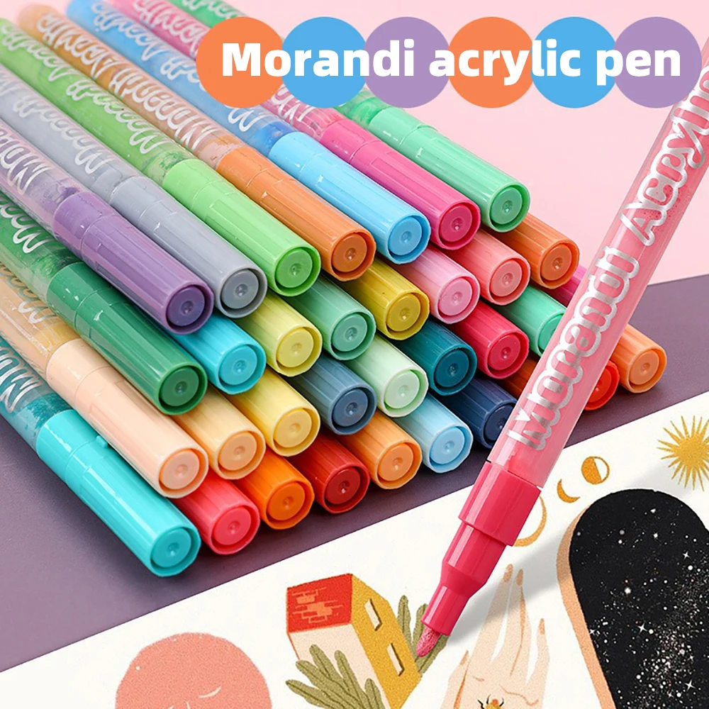 

Morandi Marker Paint Pen 12-36Colors Quick Dry Art Painting Graffiti Pen for Rock Stone Glass Painting Water Based Paint Markers