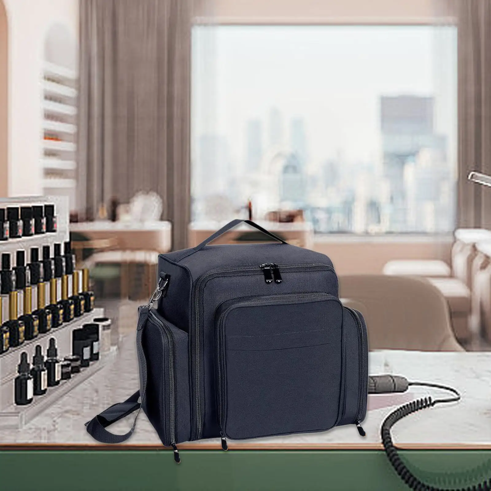 

Чехол-органайзер для лака для ногтей вмещает 60 бутылок, дорожный футляр для макияжа с 2 съемными сумками, портативный для маникюрных инструментов