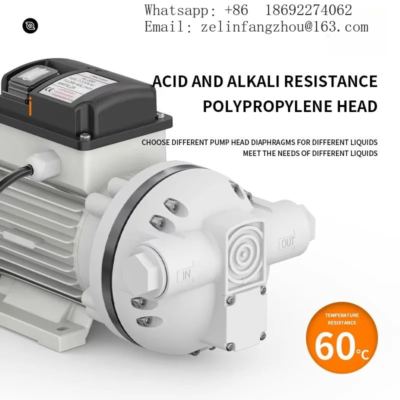 Electric Nitric Acid Diaphragm Pump High Pressure Corrosion Resistant Chemical Transfer Acid Alkali Liquid Heavy Duty