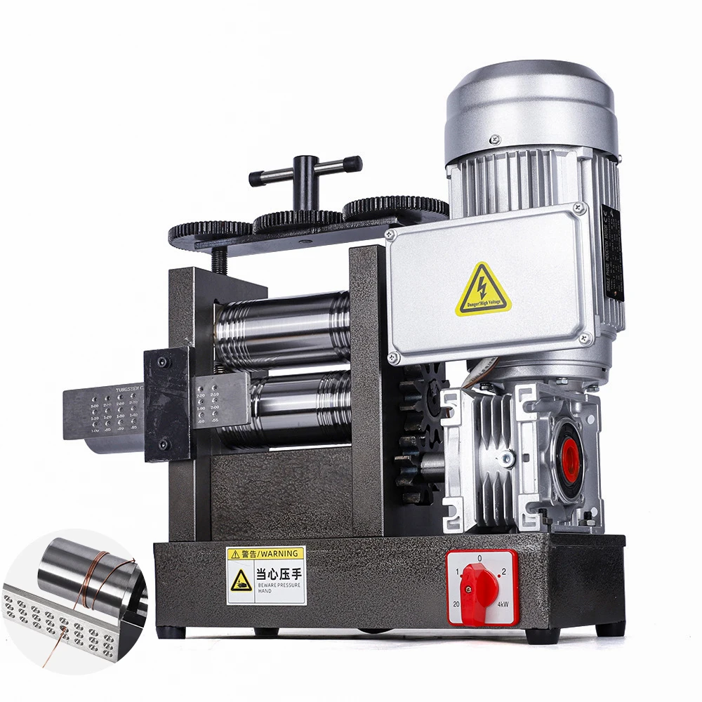 Electric Jewelry Rolling Mill Machine for Gold Silver Copper Wire Flat Sheet Rolling Combination Roller 160mm Goldsmith Tool