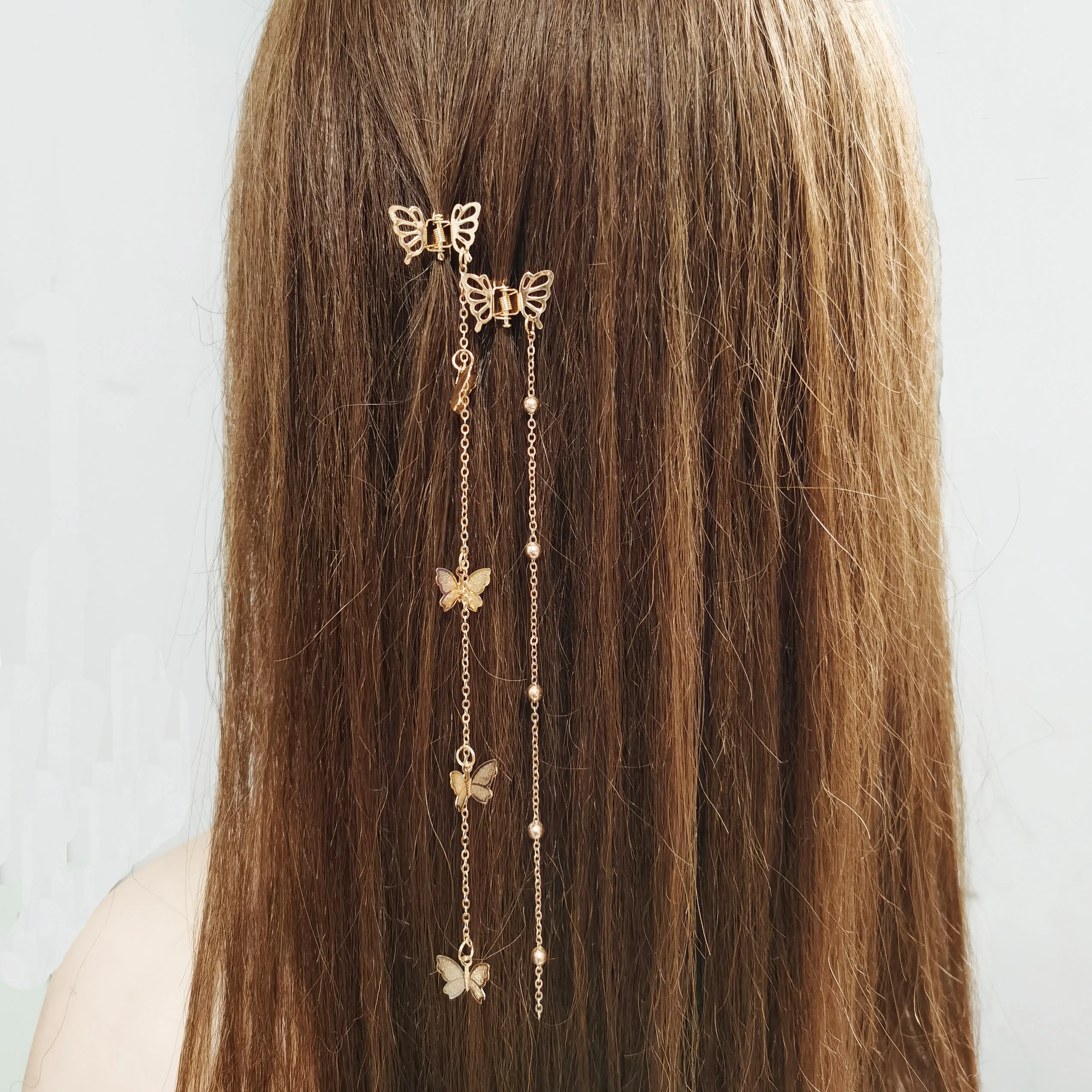 New Hollow Butterfly Hairpins Elegant Metal Tassel Long Hair Clips For Women Hanfu Antique Party Hair Jewelry Accessories Gifts