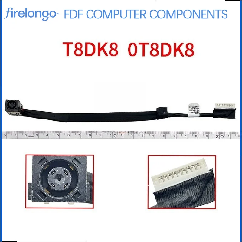 P75G P64G 0T8DK8 AC Power Charger DC Jack Socket for Dell Vostro 14-5468 15-5568