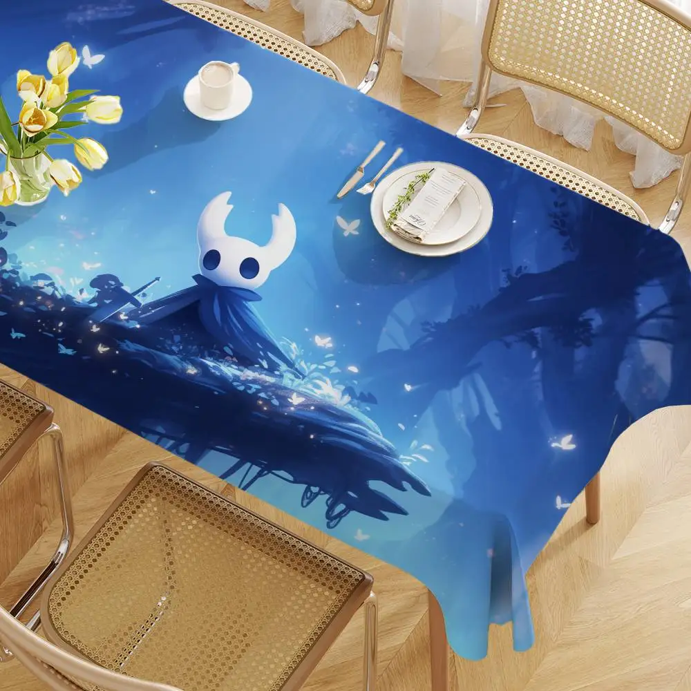 Spiel Hollow Knight Tischdecke, wasserdicht, schmutzabweisend, Party-Dekoration, Restaurant, Café, Esstisch, Tischdecken, 90 x 140 cm