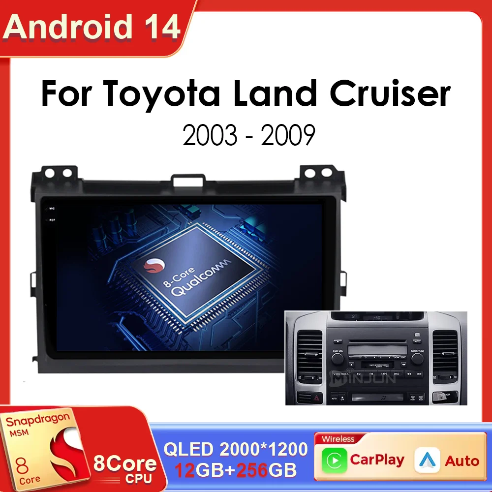 

Android 14 Qualcomm Car Radio For Toyota Land Cruiser Prado 120 LC120 2003 - 2009 Wireless Carplay Auto Multimedia Player GPS