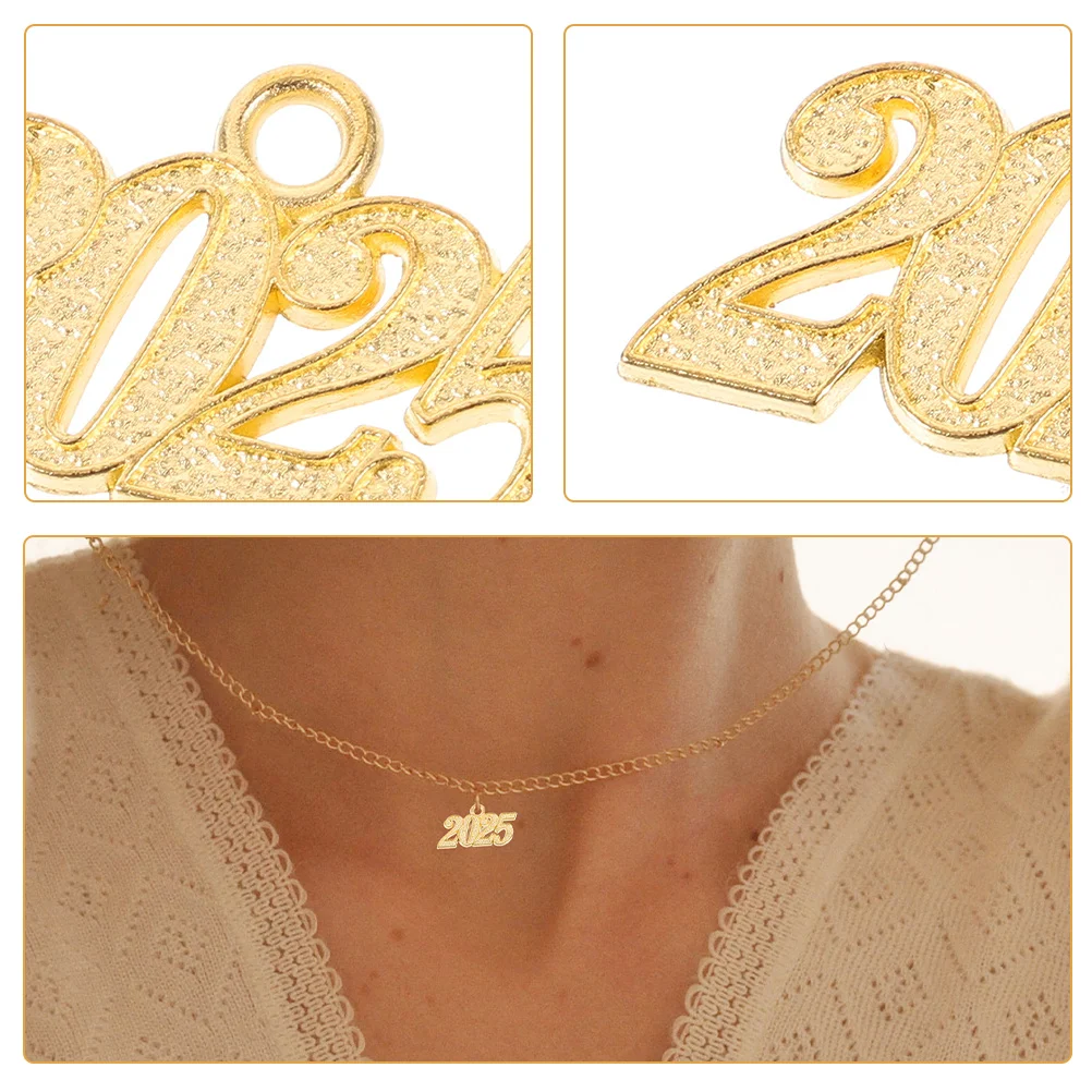 

100 шт. 2025 подвески с номером для самостоятельного изготовления ювелирных изделий, ожерелье, браслет, подвески, прочный легкий кулон с номером из сплава