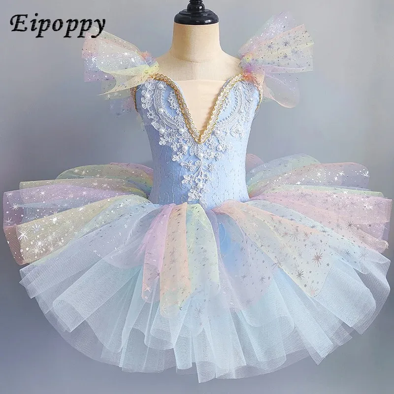 Gonna da danza classica, gonna corta da ragazza, costume da ballo per bambini, costume da piccolo cigno, gonna corta da balletto, abito in pizzo
