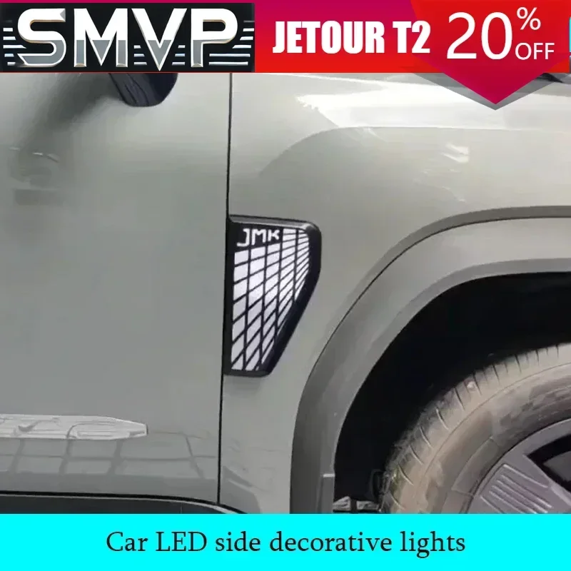 

For JETOUR Traveler T2 2023-2024 Car Fender Decorative cover changed to car LED side decorative lights car exterior parts