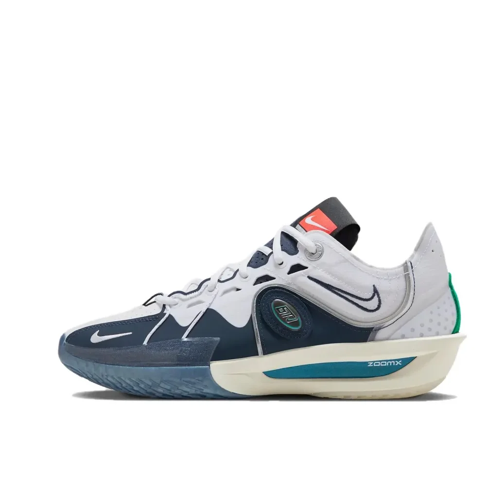 Nike Air Zoom G.T. Cut 3 Men's Low Top Basketball Shoes Shock Absorbing Anti-slip Wear-resistant Blue and White Colorway